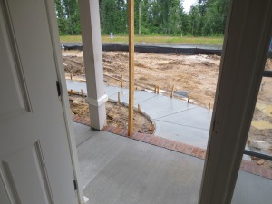 Porch and sidewalk poured.